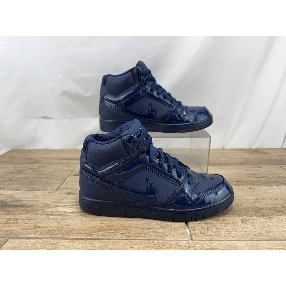 Nike Air Prestige III High Mens Navy Blue Patent Leather Sneakers 407036-401